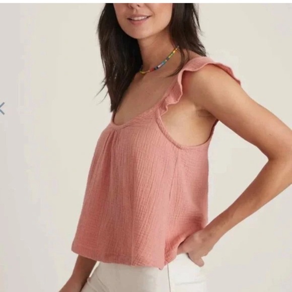 MARINE LAYER JUDE FLUTTER sleeve waffle cottagecore boho womans tank NWT XS - Picture 1 of 11